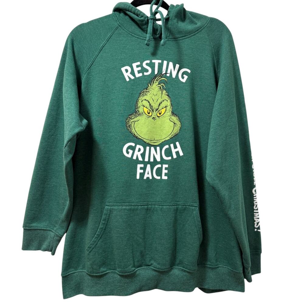 Torrid 3 3X Resting Grinch Face Christmas Hoodie Hooded Pullover Sweatshirt